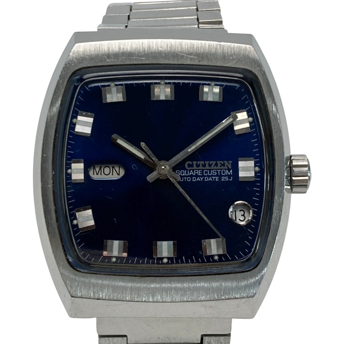 ☆☆ CITIZEN シチズン スクエアカスタム 25石 デイデイト 67-4516 ネイビー 自動巻き メンズ 腕時計 SQUARE CUSTOM 傷や汚れあり拍卖