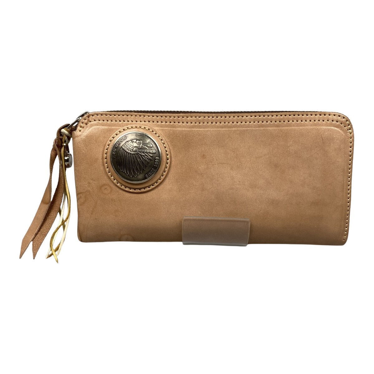 ## RED MOON レッドムーン L ZIP LONG WALLET Lジップロングウォレット L字ファスナー 長財布 LP2000-RMLA ナチュラル 傷や汚れあり拍卖