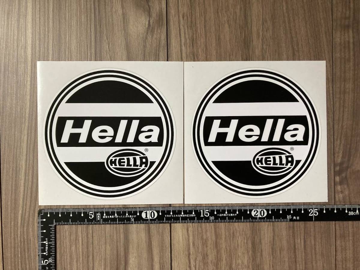 ★送料無料★Hella ヘラー ステッカー デカール ブラック&ホワイト 2枚セット 127mm拍卖