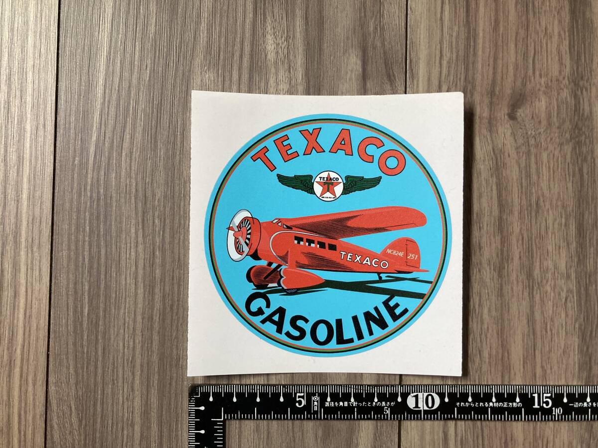 送料無料 Texaco Gasoline テキサコ ガソリン ステッカー 105mm拍卖
