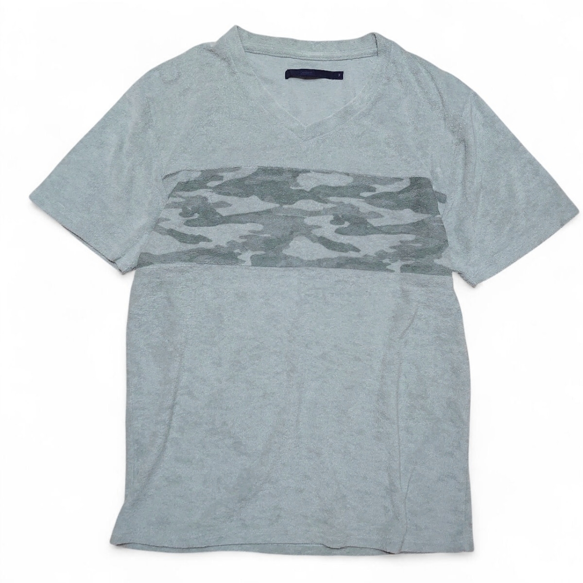 Ciaopanic Mサイズ Vネック 迷彩切替 半袖Tシャツ グレー系 拍卖