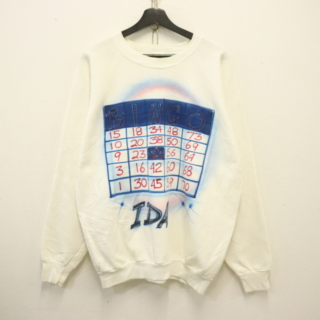 B994 90sビンテージ フルーツオブザルーム スウェット トレーナー BINGO USA製■1990年代製 表記XLサイズ ホワイト 古着 アメカジ 80s 70s拍卖