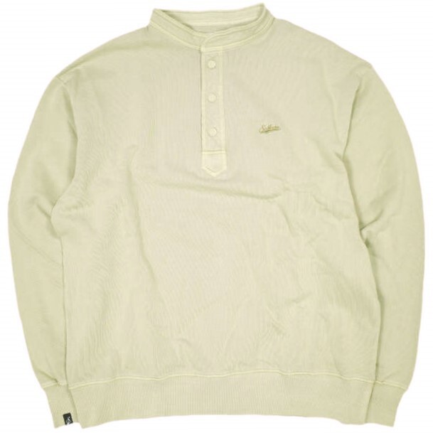 新品 SOGATA ソガタ 24AW WASHED HENLEY CREWNECK SWEATSHIRTS 製品染め ヘンリーネックスウェット 2411-MQ-08 XL KHAKI トレーナー 裏毛拍卖