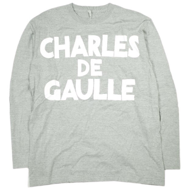 m's braque エムズブラック 日本製 CHARLES DE GAULLE PRINT L/S T-SHIRT CDGロゴプリント ロングスリーブTシャツ 182916 XL グレー g8703拍卖