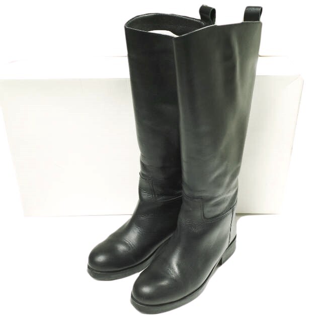 FAEDA ファエダ サイドジップ レザーロングブーツ 1831-499-6997 37(23.5cm) BLACK シューズ g23325拍卖