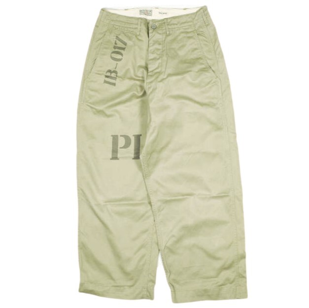 BUZZ RICKSON'S x INSCRIRE x BEAMS バズリクソンズ アンスクリア ビームス 別注 日本製 ステンシルチノパンツ 11-23-0283-086 S ベージュ拍卖