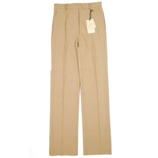 新品 N°21 ヌメロヴェントゥーノ 22SS ポリエステルウール ノープリーツトラウザーズ 22SW-B031-3035 38 BEIGE 定価80,300円 パンツ拍卖