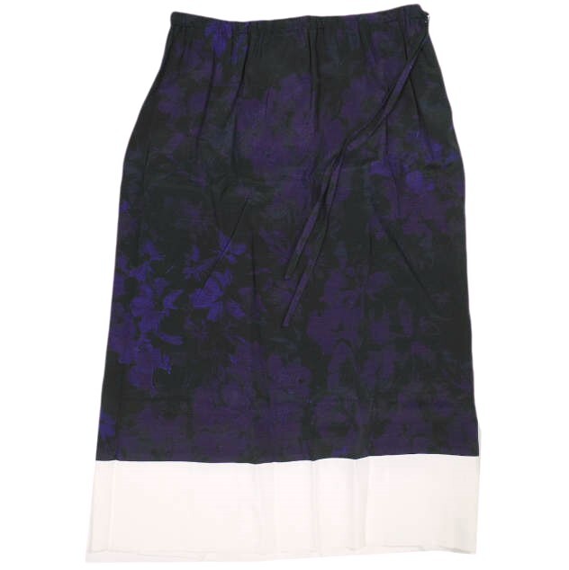 新品 DRIES VAN NOTEN ドリスヴァンノッテン 23SS SCOTTA 6118 W.W.SKIRT フラワープリント レーヨンスカート 34 PURPLE 定価86,900円拍卖