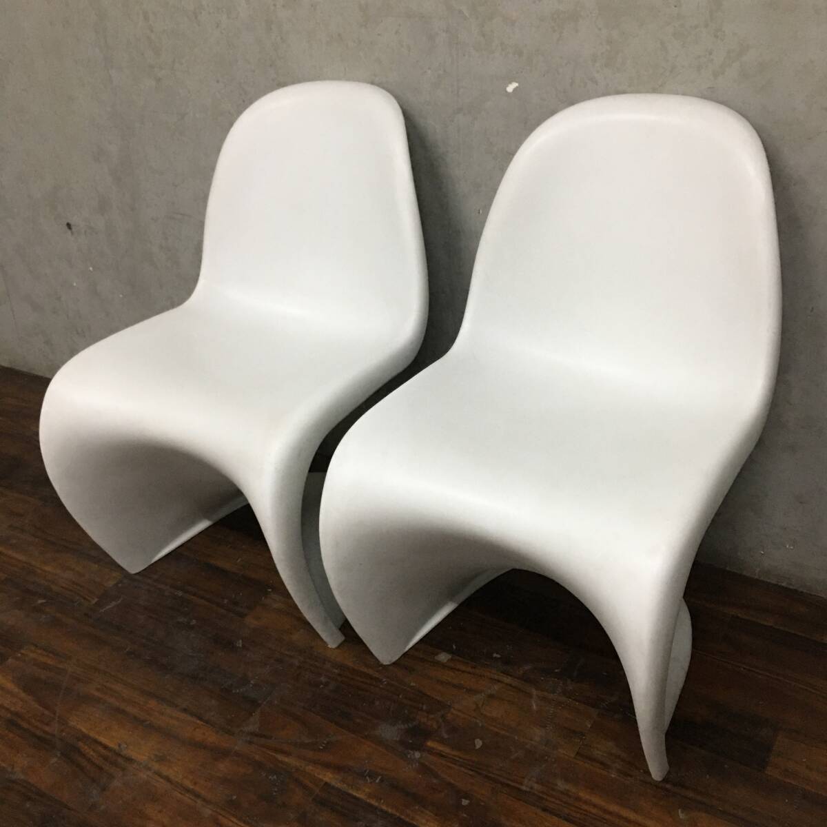 ww3/65 パントンチェア 2脚セット W48×D60×H83cm リプロダクト品 スタッキングチェア ダイニングチェア 椅子 北欧★直接引取歓迎◎拍卖
