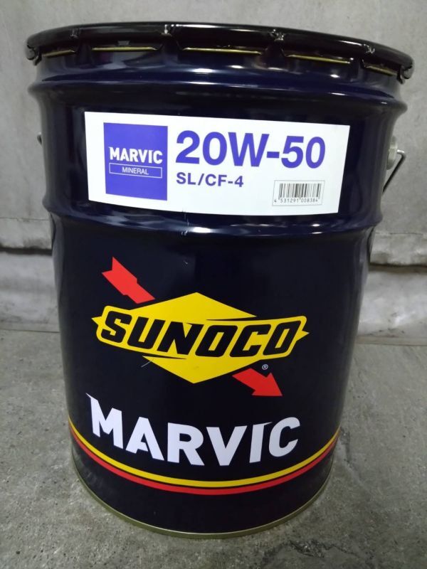 送料無料!SUNOCO MARVIC スノコ マービック SL CF 20W-50 鉱物油 20L缶 正規品拍卖