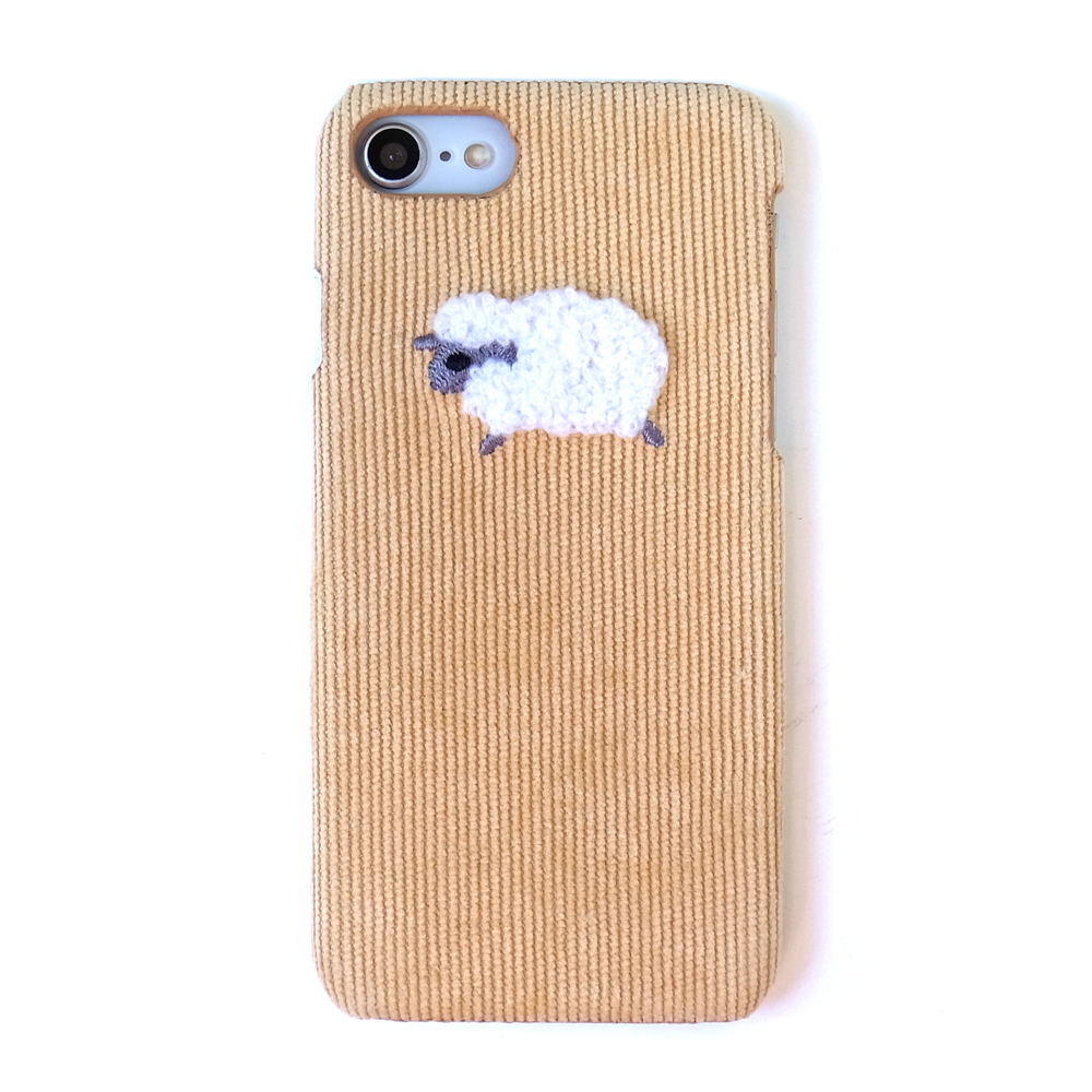 SALE ヒツジ 刺繍 コーデュロイ iPhone ケース iPhoneXR iPhone11Pro 2サイズ展開拍卖
