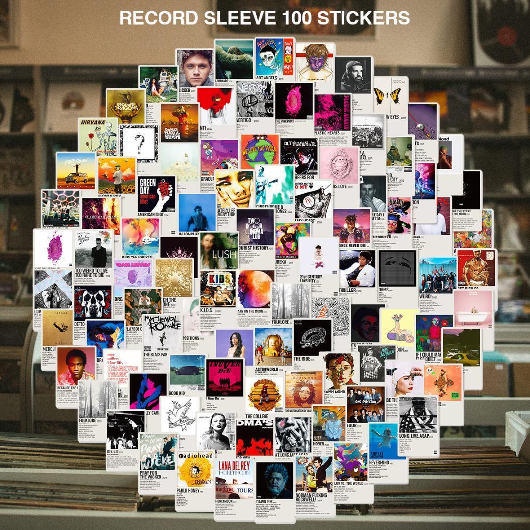 洋楽 アーティスト レコード スリーブ ステッカー 100枚セット PVC 防水 シール ラッパー ヒップホップ ロック バンド 音楽 海外 CD拍卖