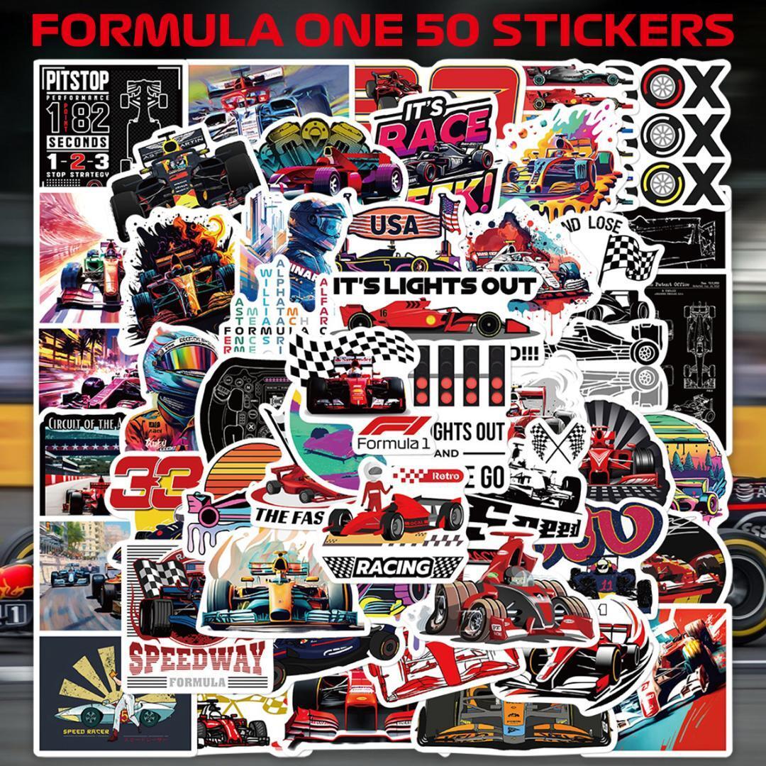 F1 ステッカー 50枚セット PVC 防水 シール F1グランプリ フォーミュラ1 Formula モータースポーツ レーシング レース レーサー拍卖