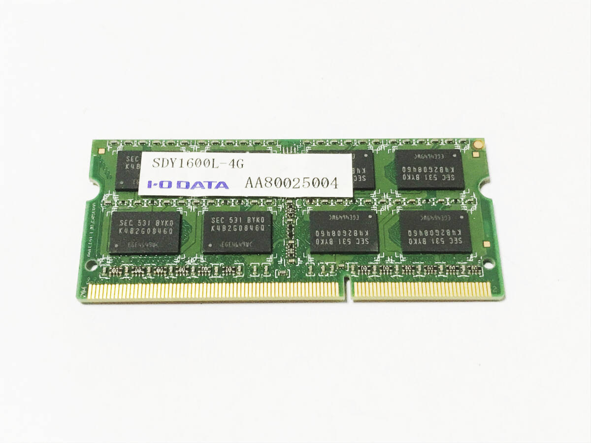 アイ・オー・データ SDY1600L-4G IO-DATA ★ ノートPC用 メモリー DDR3L-1600 PC3L-12800S 4GB 動作確認済拍卖