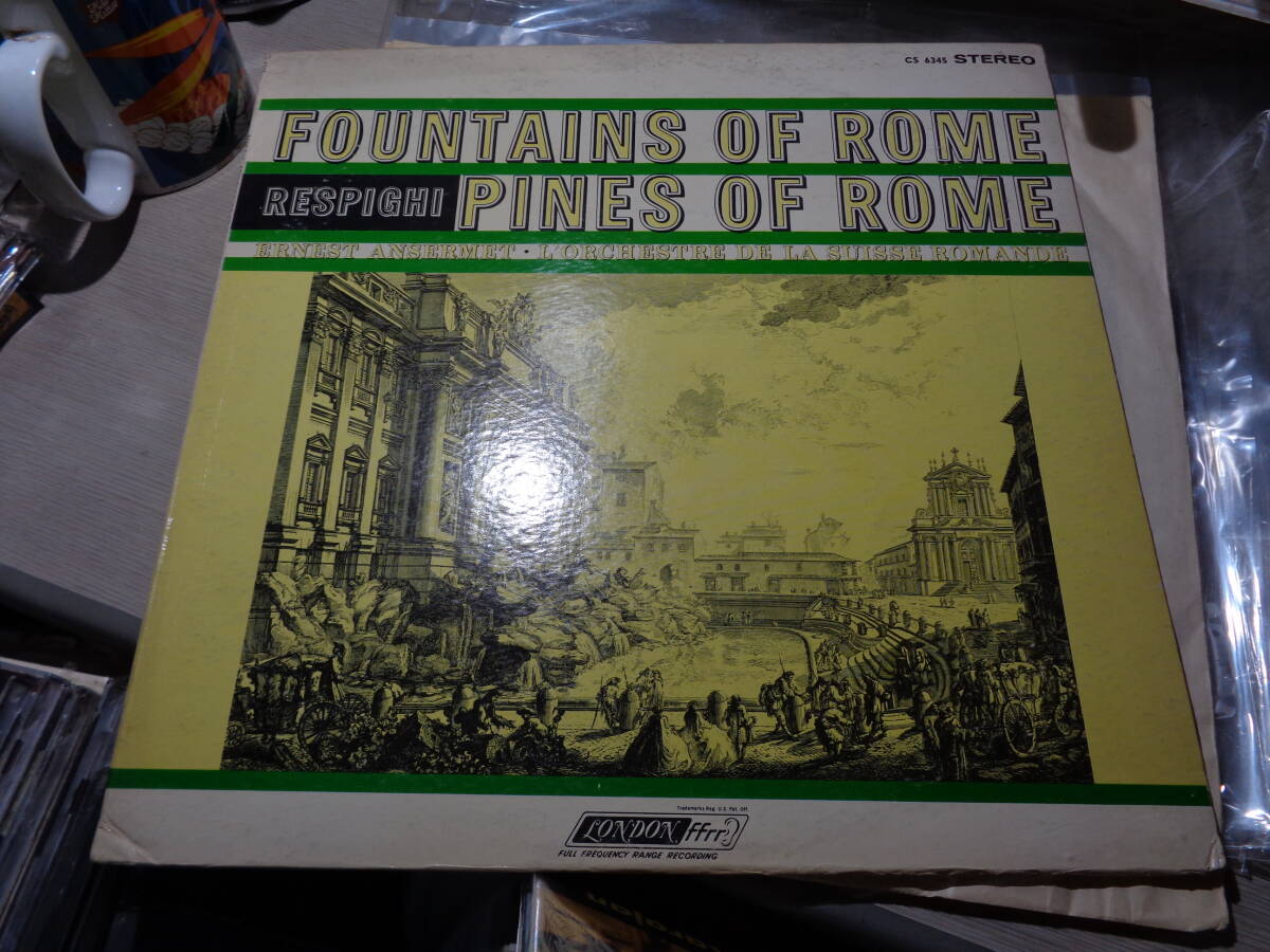 アンセルメ,ERNEST ANSERMET,SUISSE ROMANDE/RESPIGHI:FOUNTAINS OF ROME,PINES OF ROME(UK/LONDON:CS 6345 FFSS WBG BLUE BACK(BB) NM LP拍卖