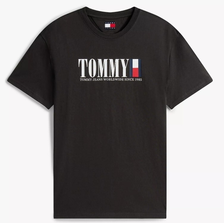 【新品】Tommy Hilfiger★XS/メンズSサイズ ロゴ半袖Tシャツ ブラック トミーヒルフィガー 黒拍卖