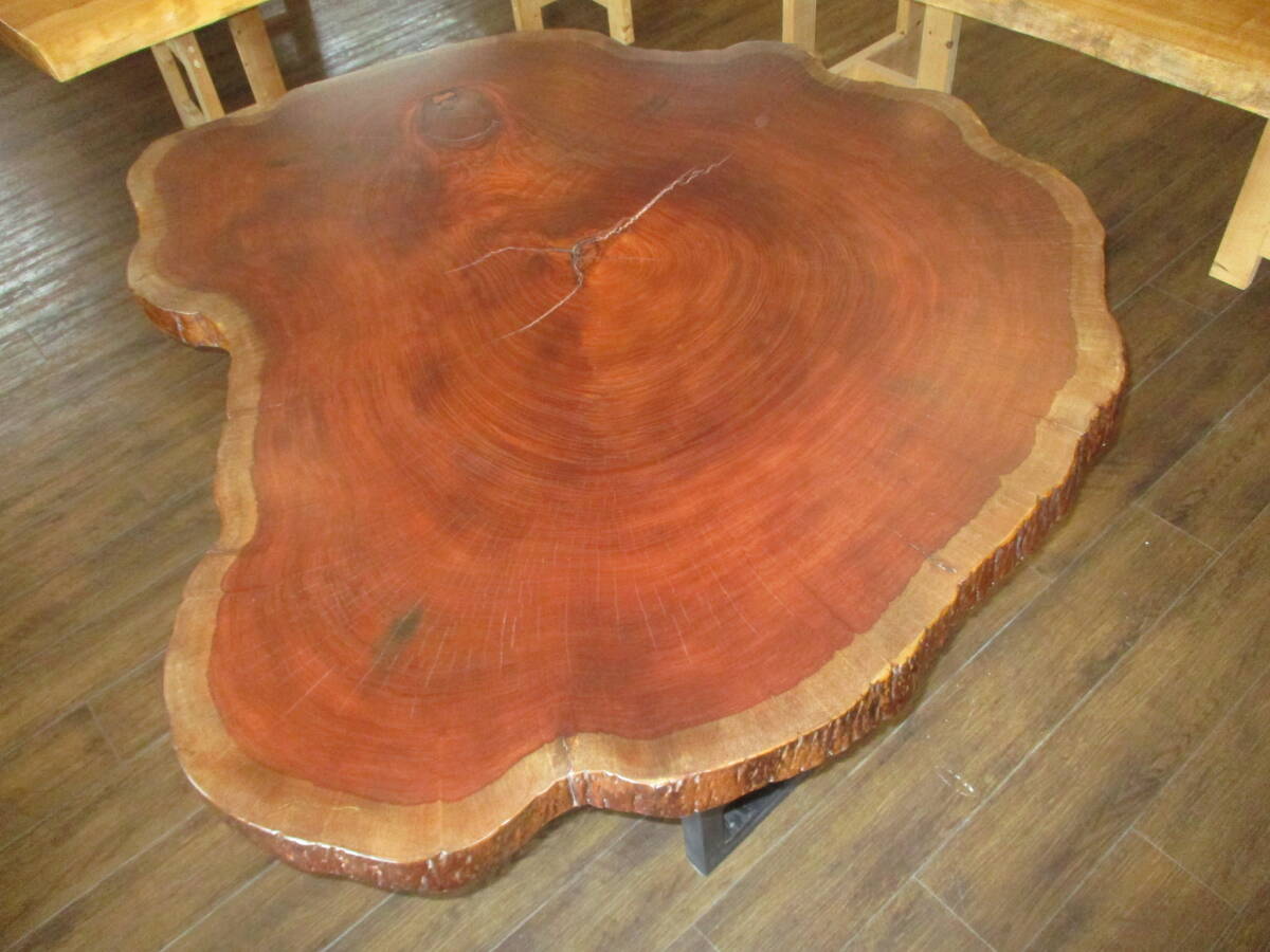 #1529■ ブビンガ 輪切り 一枚板 無垢 テーブル 板 ローテーブル  ダイニング 座卓 天板 カフェテーブル デスク 拍卖