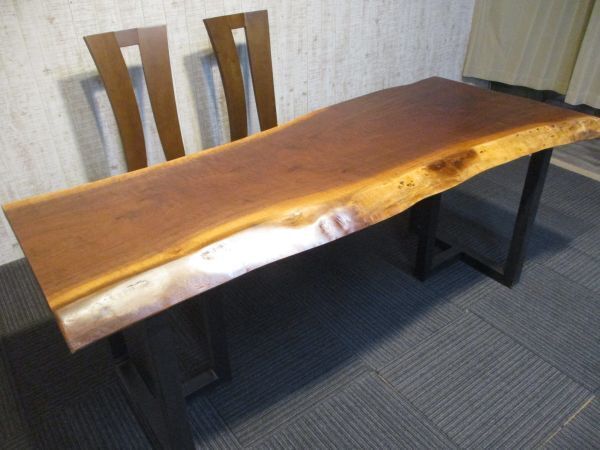 #1359■ ウォールナット 一枚板 無垢 テーブル ローテーブル ダイニング カウンター 座卓 天板 一枚板テーブル 無垢一枚板拍卖