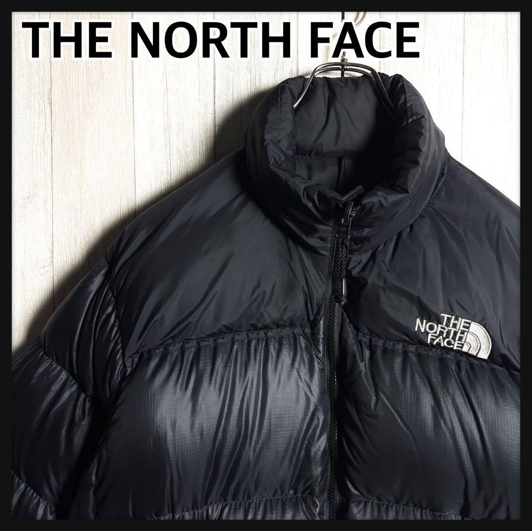 【人気デザイン・美品】THE NORTH FACE ノースフェイス ヌプシ 700フィル 肉厚 ダウンジャケット 両面刺繍ロゴ ブラック 黒 M 実寸大きめ拍卖