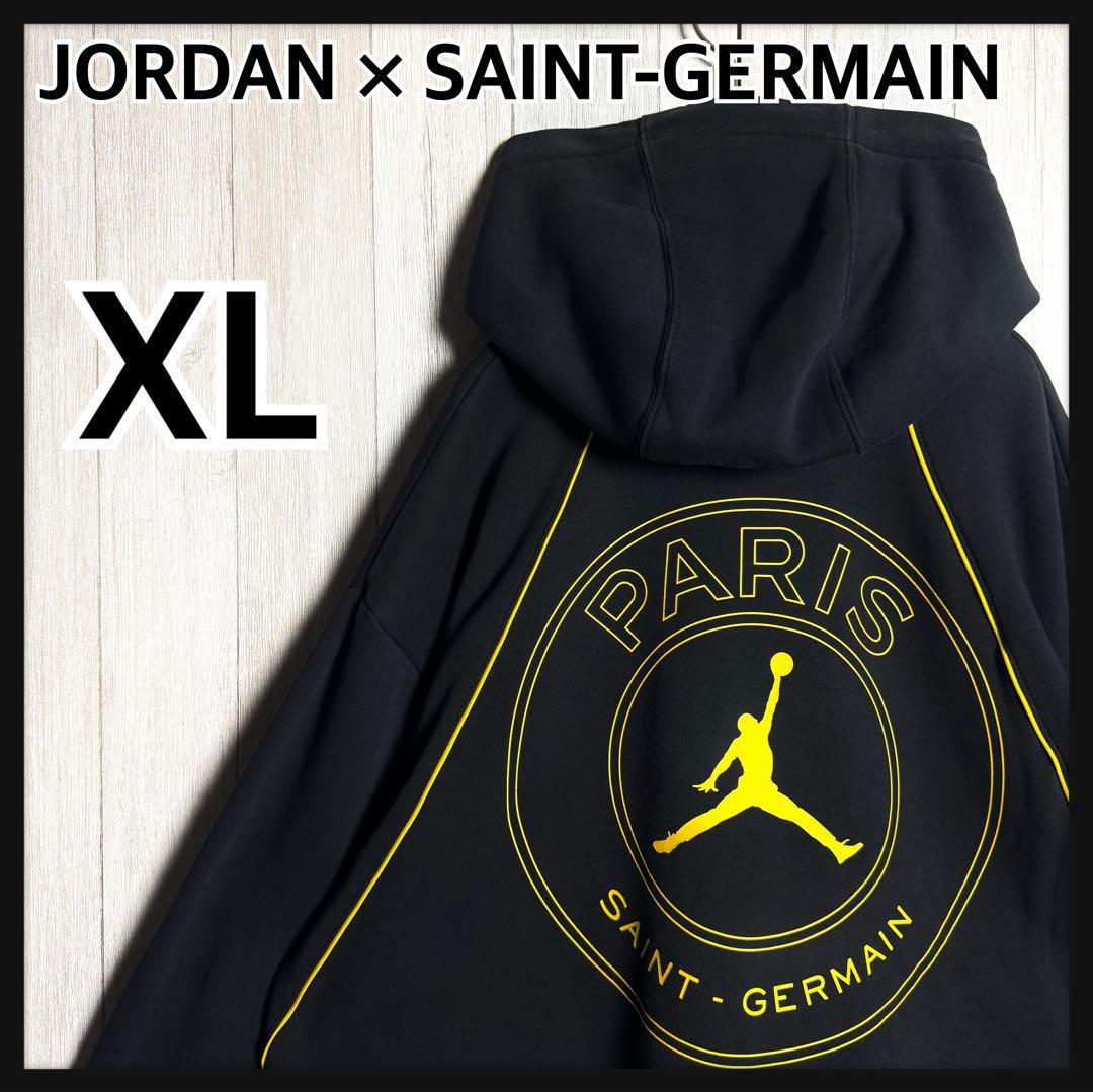 【希少コラボ・XL】JORDAN×SAINT-GERMAIN ジョーダン×パリサンジェルマン ジャンプマンロゴ スウェット フーディー パーカー ブラック 黒拍卖