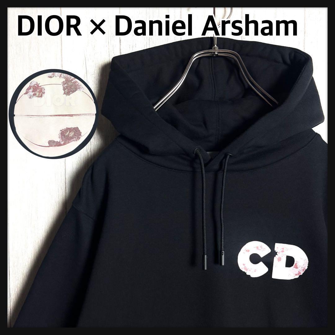 【希少コラボ・美品】イタリア製 DIOR×Daniel Arsham ディオール×ダニエルアーシャム 両面ロゴ スウェット パーカー ブラック 黒 M相当拍卖