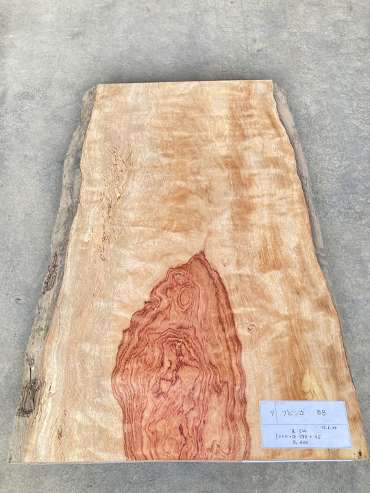 KB-9 ブビンガ 硬木 無垢一枚板 天板 テーブル 木工 工芸 看板 DIY千葉県引取可拍卖