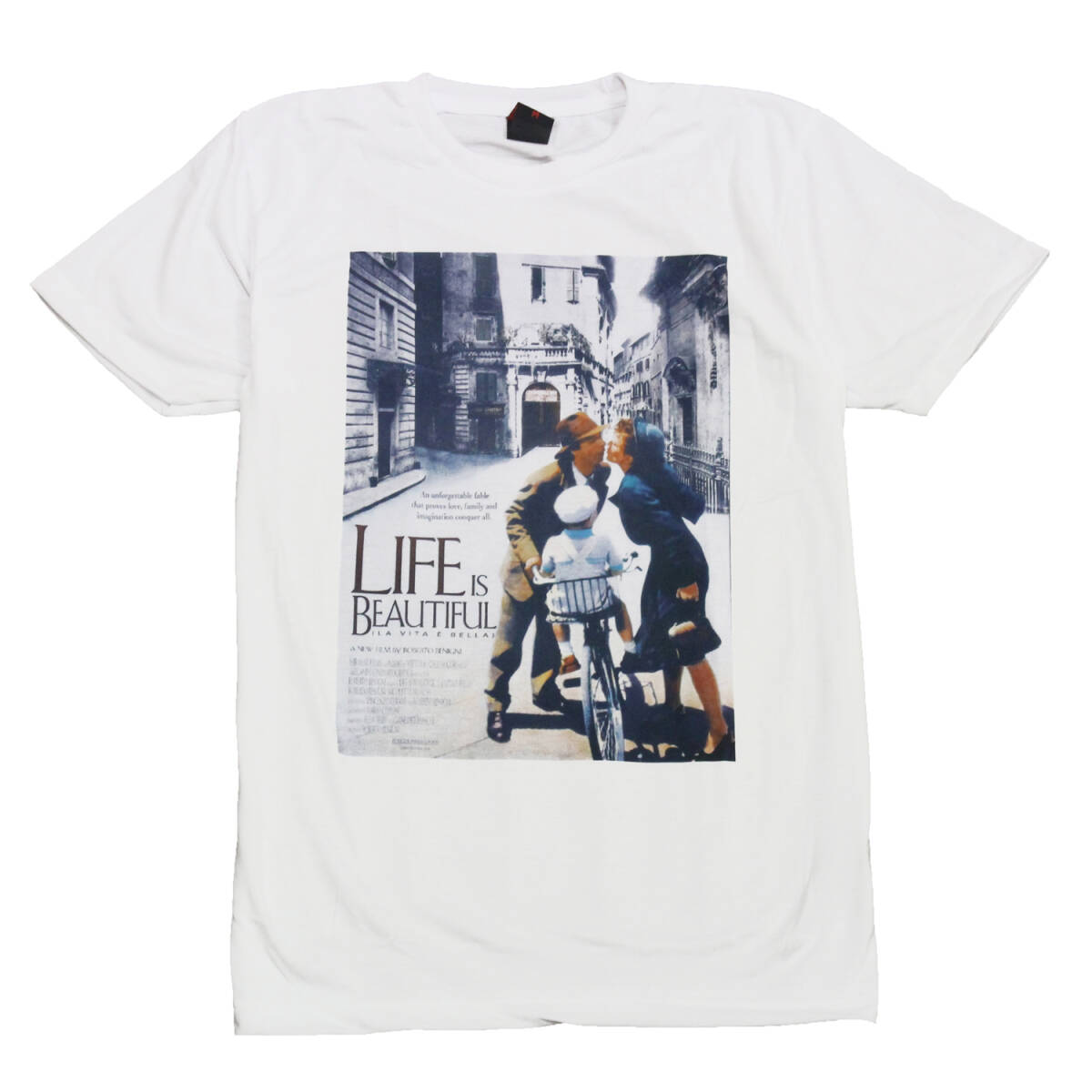 映画Tシャツ ライフ・イズ・ビューティフル イタリア 戦争 名作 ストリート系 デザイン おもしろTシャツ メンズ 半袖★tsr0776-wht-s拍卖