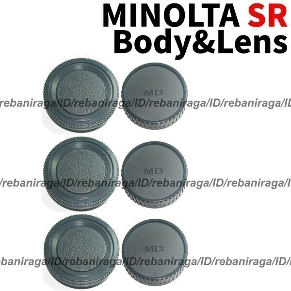ミノルタ SRマウント ボディキャップ & レンズリアキャップ 3 Minolta SR MD MC キャップ ボディーキャップ レンズキャップ リアキャップ拍卖