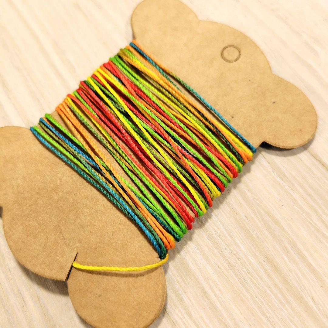 丸紐 蝋引き糸 糸 0.8mm 10M グラデーション ロウビキ糸 ロウ引き糸 手縫い糸 ワックスコード拍卖