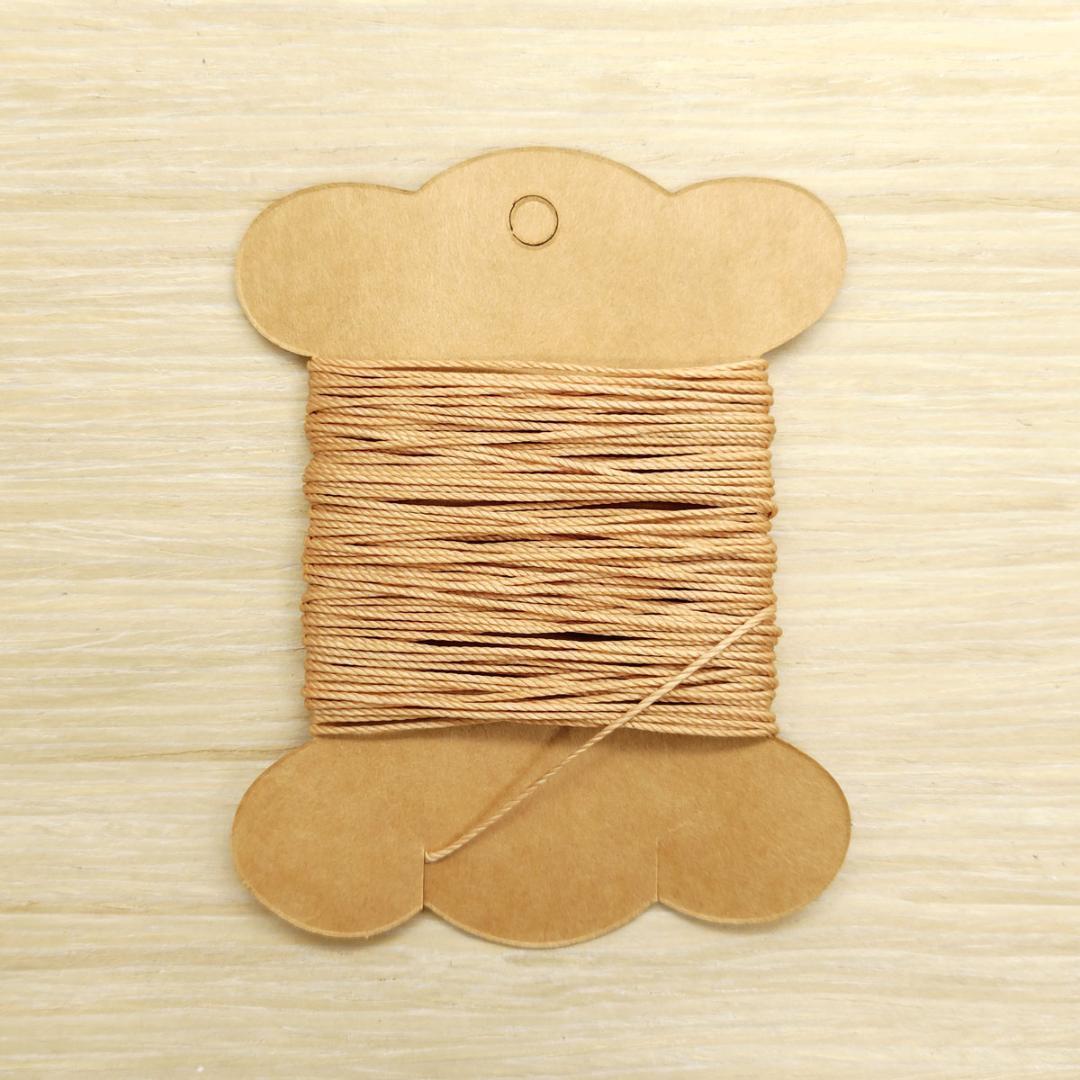 ロウビキ 蝋引き糸 丸紐 0.8mm 10m うす茶 ロウ引き ワックスコード拍卖