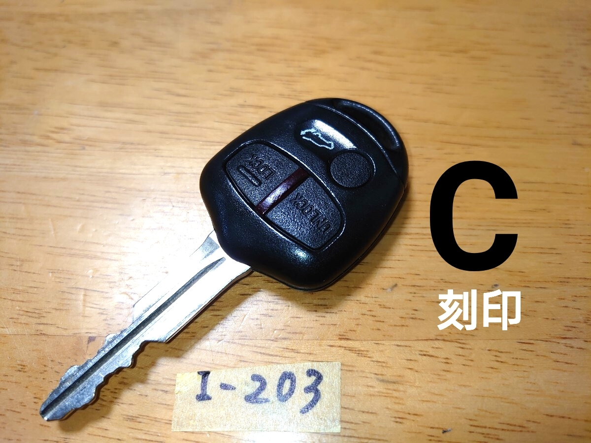 I-203 MITSUBISHI 三菱 純正 ekワゴン コルト コルトプラス パワーリアゲート 【C刻印】 3ボタン キーレス 点灯OK/追跡あり/周波数OK拍卖