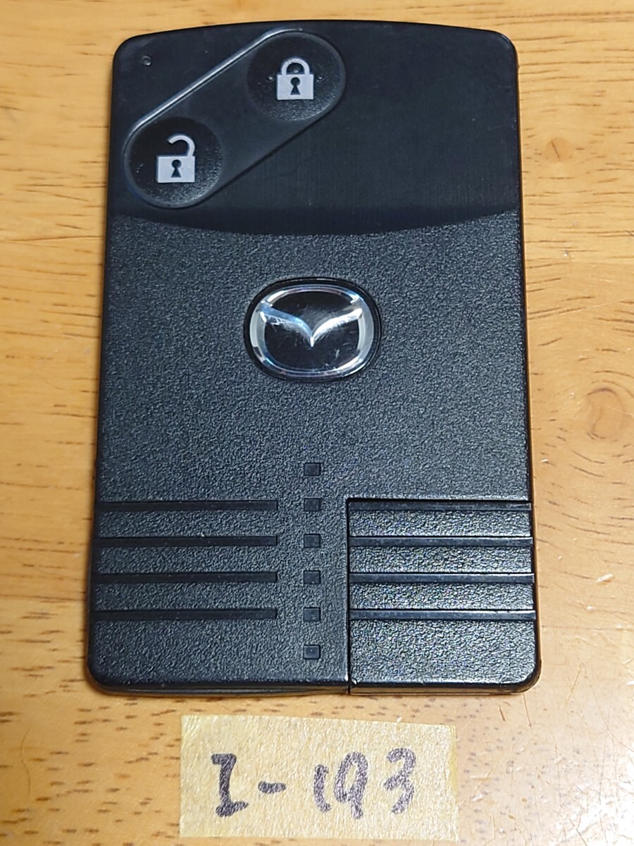 I-193 【良品】マツダ 純正 2ボタン カードキー デミオ/アクセラ/アテンザ/プレマシー/ベリーサ等 スマートキー キーレス 点灯OK/追跡あり拍卖