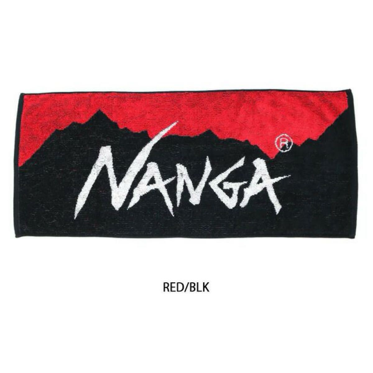 NANGA LOGO FACE TOWEL / ナンガ ロゴ フェイスタオル RED×BLK 〈今治タオル〉【送料無料】拍卖