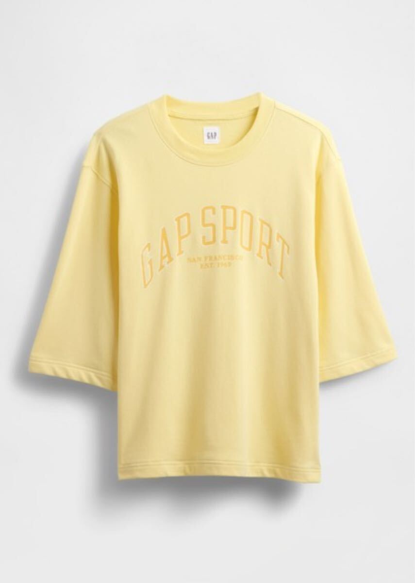 Tシャツ オーバーサイズ GAPグラフィック フレンチテリー クルーネック メンズ レディース イエロー Lサイズ(XL相当)【送料無料】拍卖