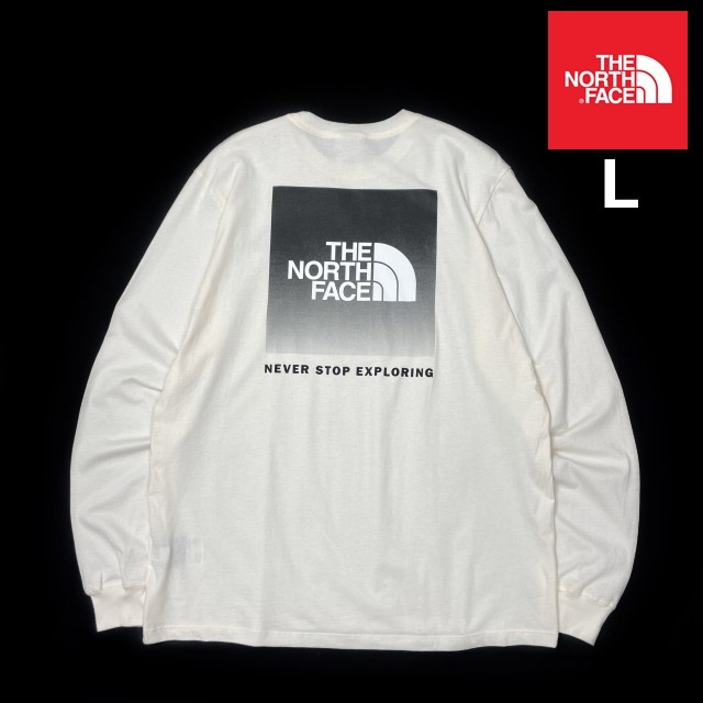 売切り【正規新品】THE NORTH FACE◆L/S BOX NSE TEE 長袖 Tシャツ ロンT US限定 ボックスロゴ グラデーション 男女兼用(L)白 180902-5拍卖