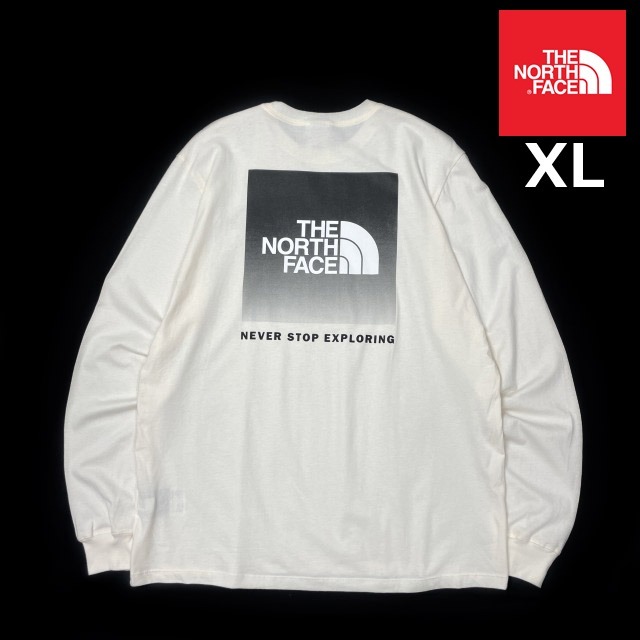 売切り【正規新品】THE NORTH FACE◆L/S BOX NSE TEE 長袖 Tシャツ ロンT US限定 ボックスロゴ グラデーション 男女兼用(XL)白 180902-5拍卖