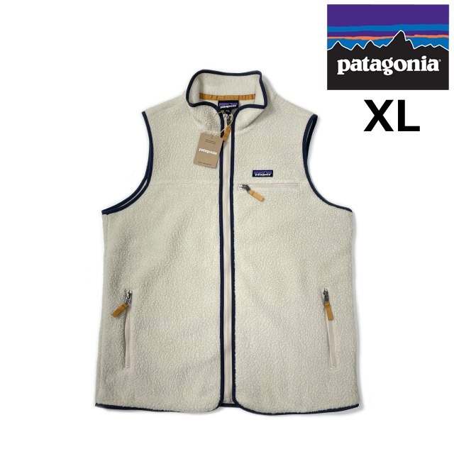 売切り【正規新品】patagonia パタゴニア◆RETRO PILE VEST ベスト US購入 アウトドア キャンプ 胸ポケット(XL)アイボリー 190124-10493拍卖