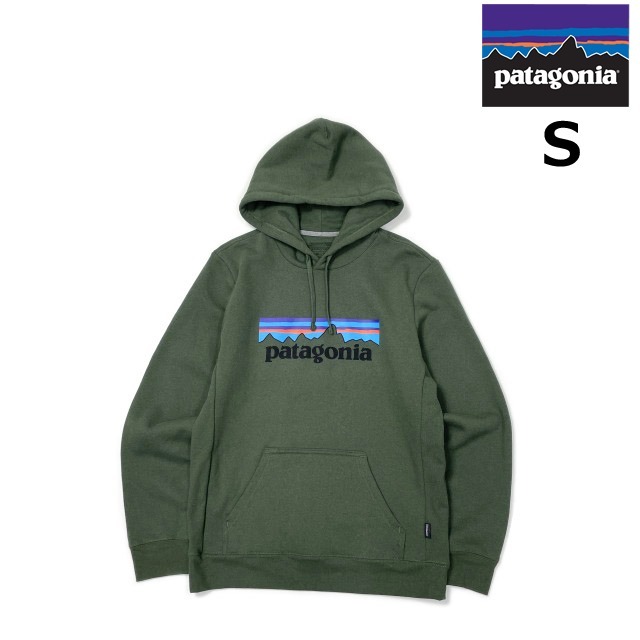 売切り【正規新品】patagonia パタゴニア◆P-6 LOGO UPRISAL HOODY パーカー スウェット US購入 裏起毛 アウトドア(S)緑 190124-5046拍卖
