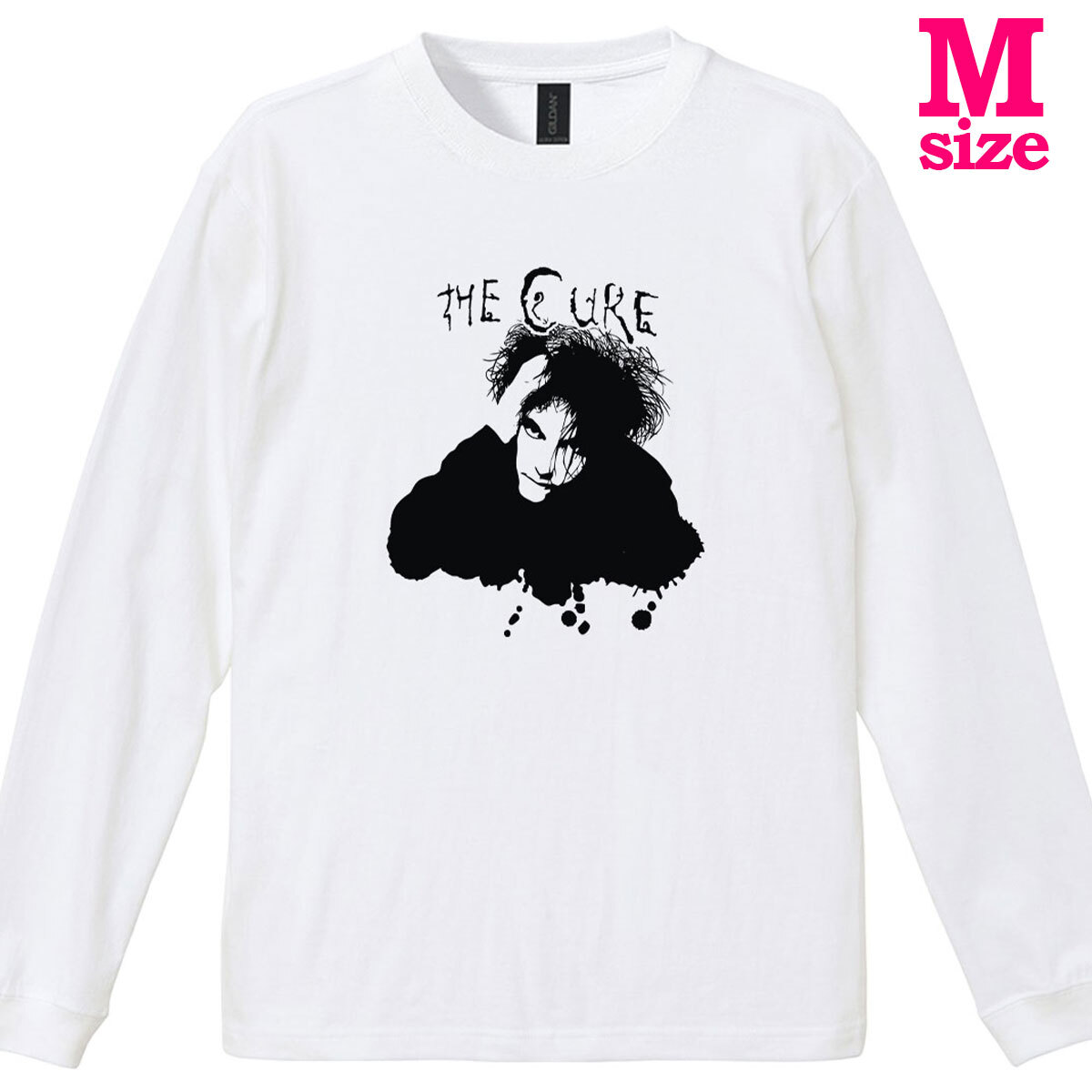 ザ・キュアー The Cure イラスト プリント リブ付き 長袖 Tシャツ ロンT ロックTシャツ カジュアル 6.0oz コットン100% ユニセックス M拍卖