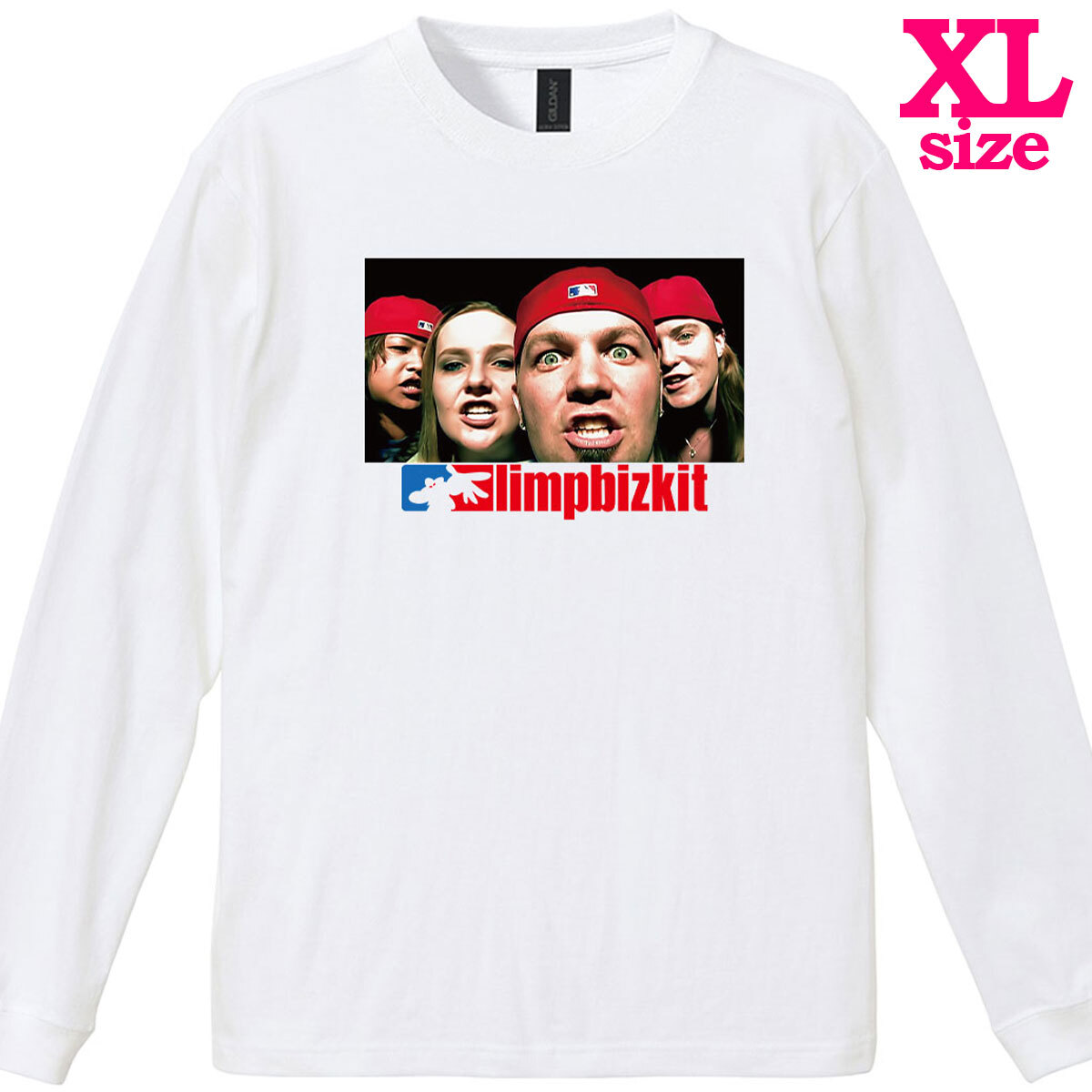 リンプ・ビズキット Limp Bizkit 柄 フォトプリント リブ付き 長袖 Tシャツ ロンT ミュージックTシャツ 6.0oz コットン100% ユニセックス拍卖