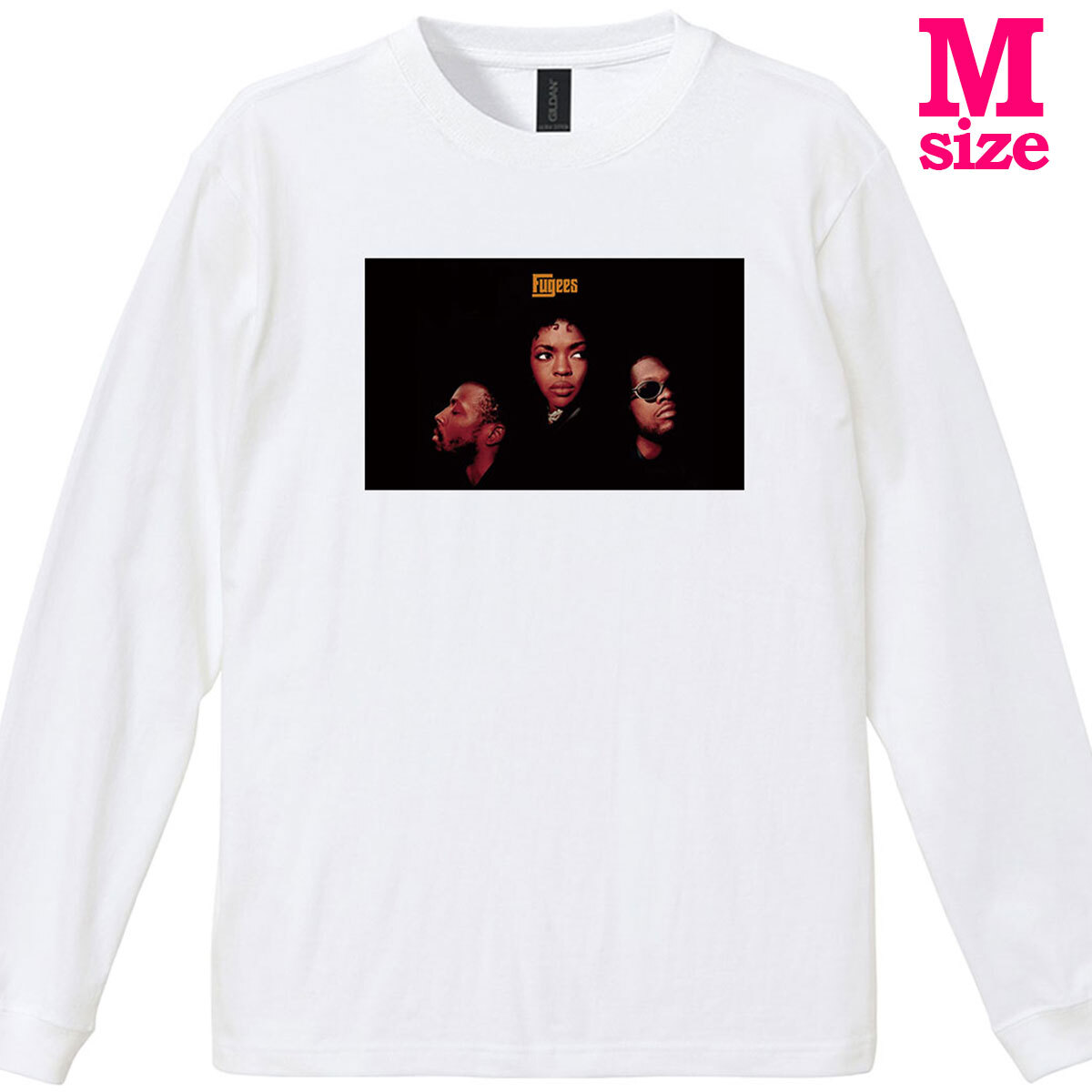 フージーズ The Fugees 柄 フォトプリント リブ付き 長袖 Tシャツ ロンT ミュージック Tシャツ 6.0oz コットン100% ユニセックス M拍卖