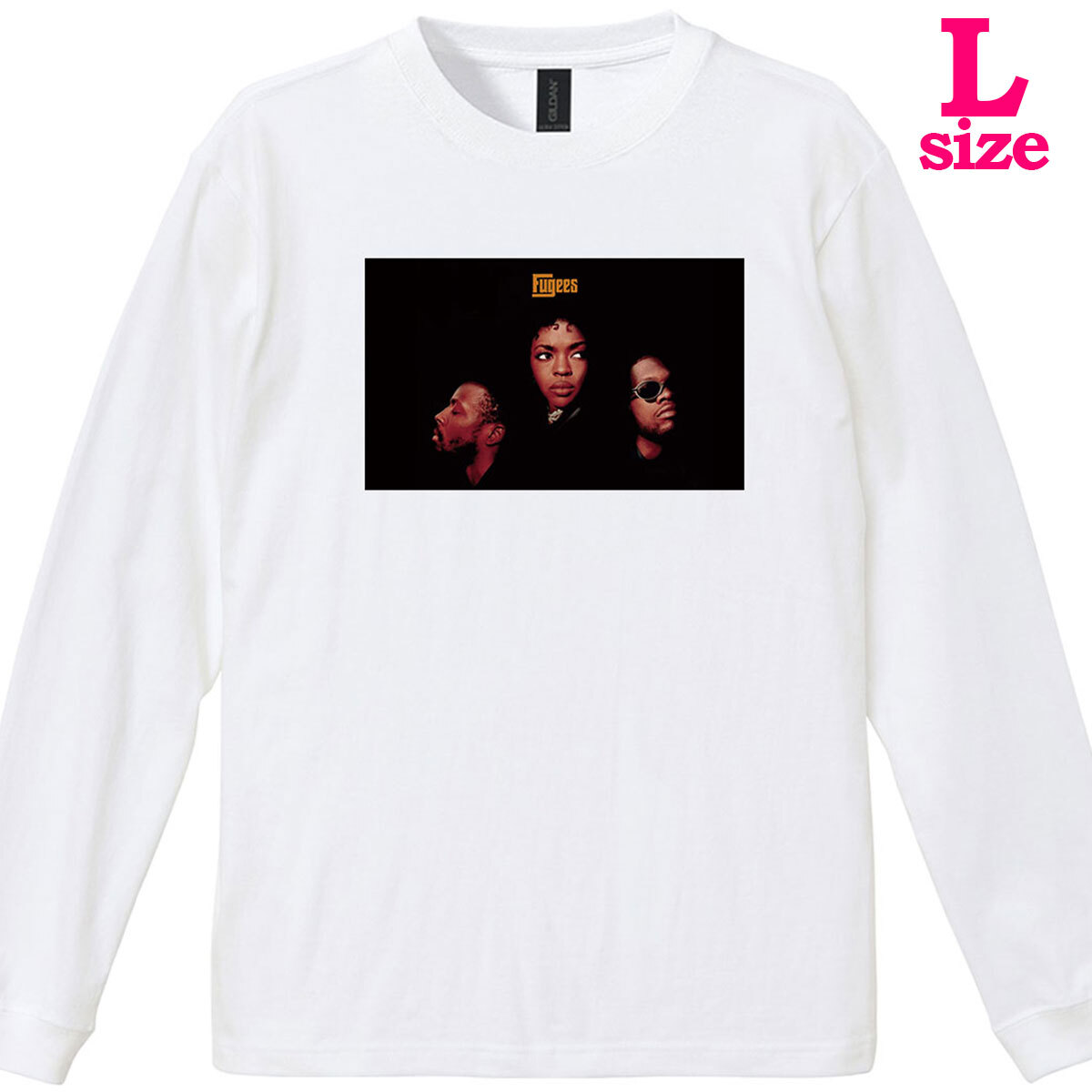フージーズ The Fugees 柄 フォトプリント リブ付き 長袖 Tシャツ ロンT ミュージック Tシャツ 6.0oz コットン100% ユニセックス L拍卖