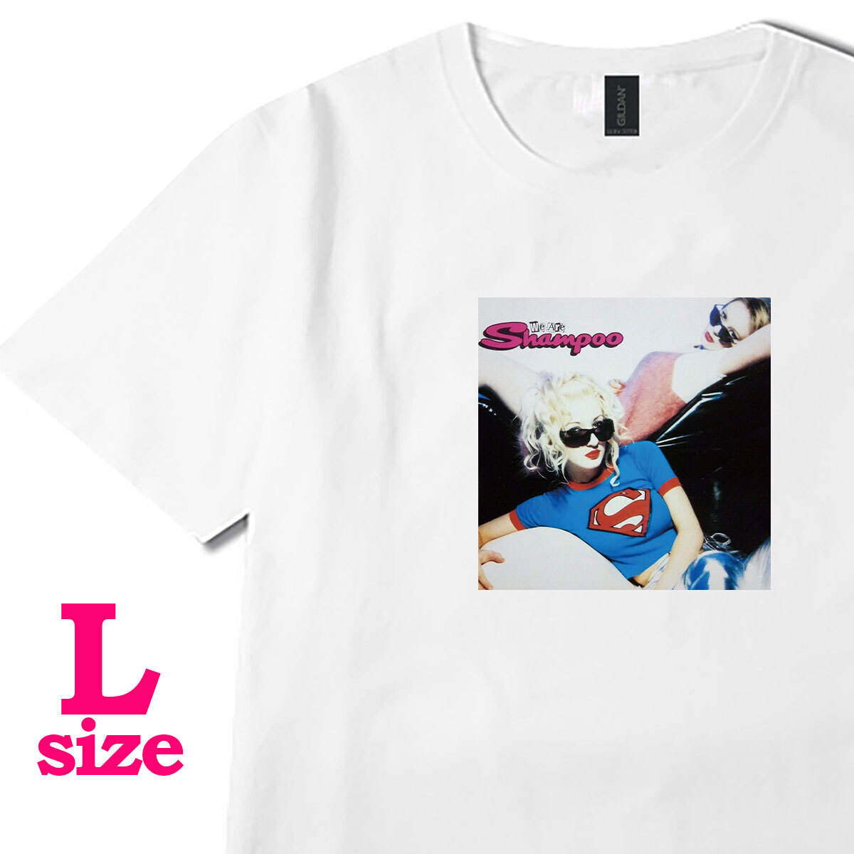 シャンプー Shampoo フォト プリント Tシャツ We Are Shampoo ミュージックTシャツ カジュアル 6.0oz コットン100% ユニセックス シロ L拍卖