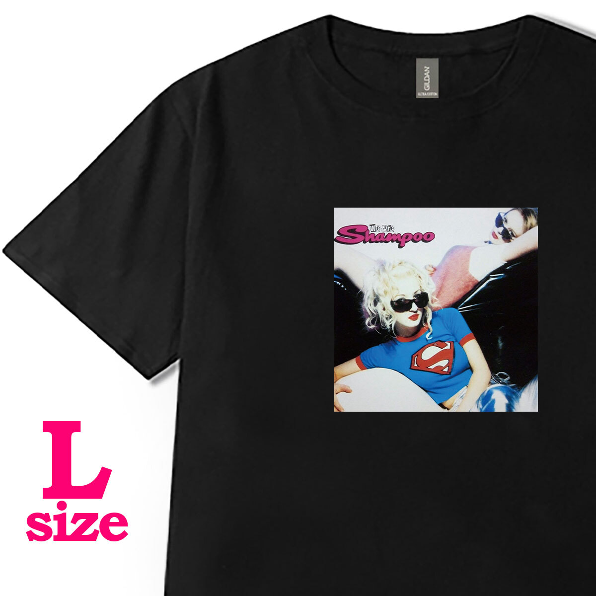 シャンプー Shampoo フォト プリント Tシャツ We Are Shampoo ミュージックTシャツ カジュアル 6.0oz コットン100% ユニセックス クロ L拍卖