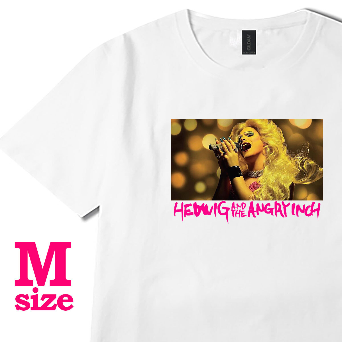 ヘドウィグ アンド アングリーインチ Hedwig and the Angry Inch フォトプリント Tシャツ 映画 ムービーTシャツ 6.0oz コットン100% シロ M拍卖