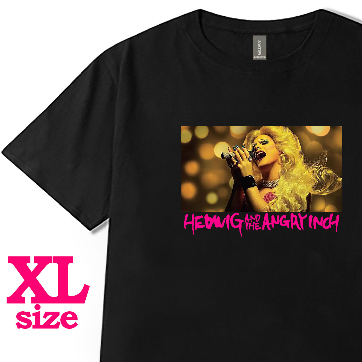 ヘドウィグ アンド アングリーインチ Hedwig and the Angry Inch フォトプリント Tシャツ 映画 ムービーTシャツ 6.0oz コットン100% クロ拍卖