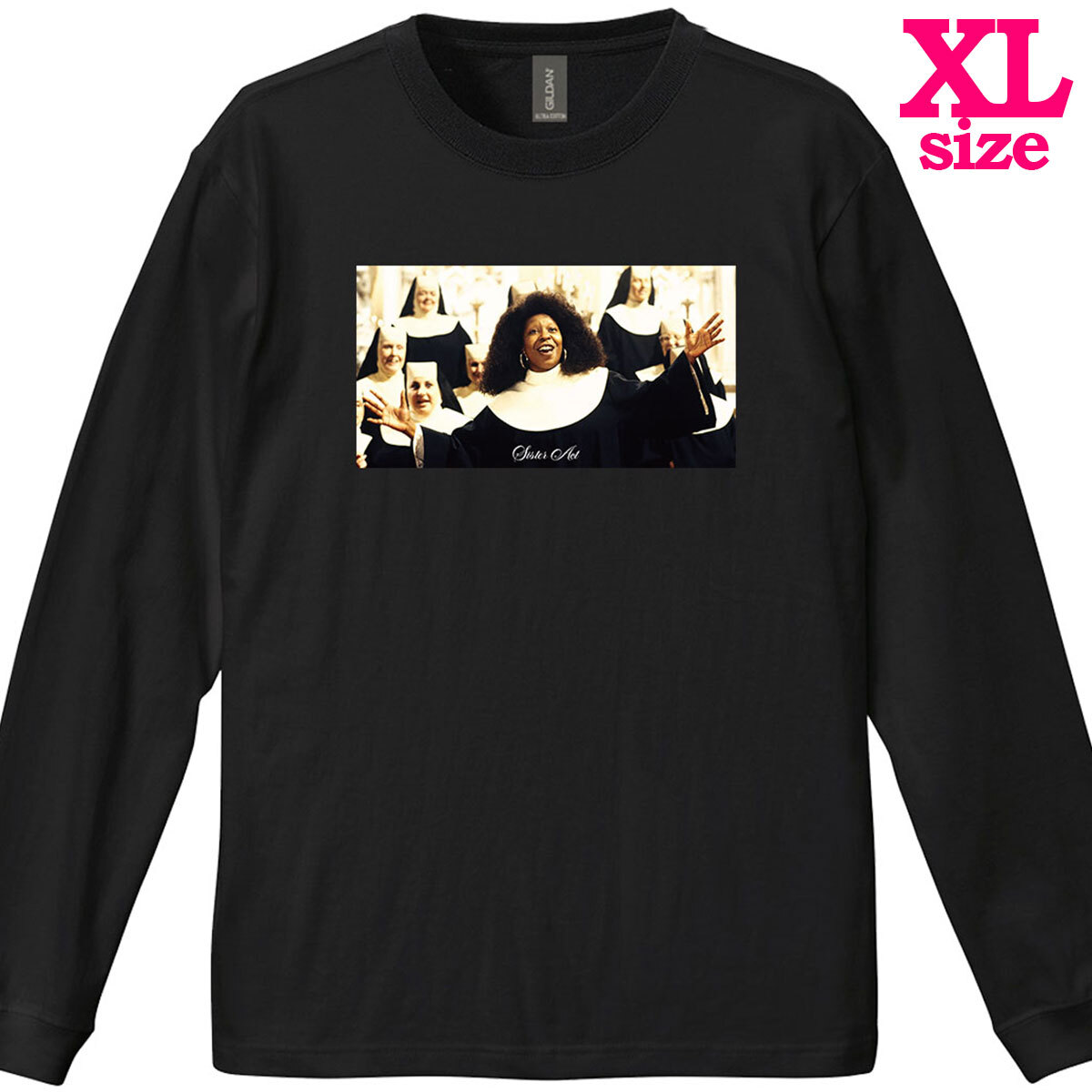 天使にラブソングを ウーピー ゴールドバーグ フォトプリント リブ付き 長袖 Tシャツ ロンT カジュアル 6.0oz コットン100% ユニセックス拍卖