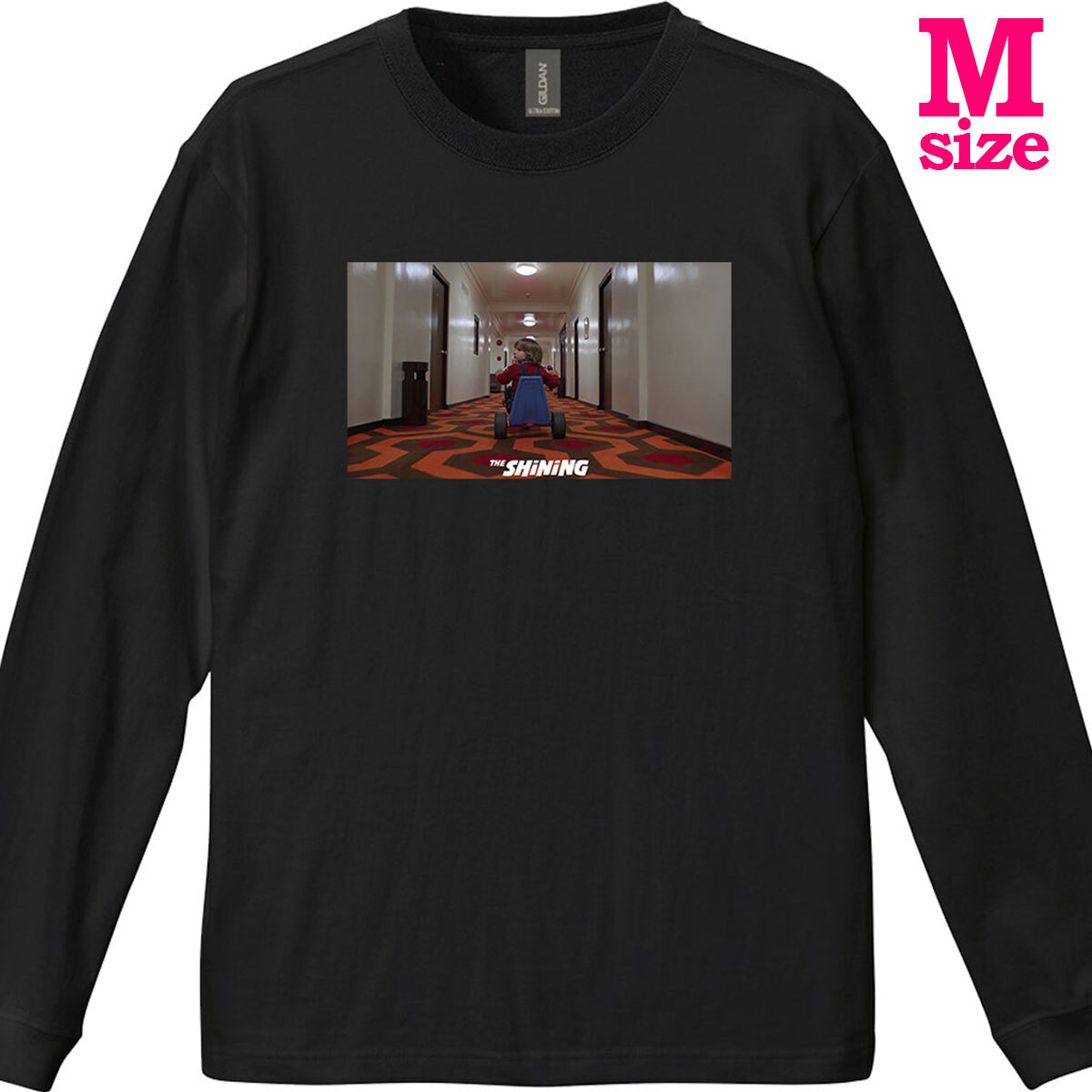 シャイニング THE SHINING 柄 フォトプリント リブ付き 長袖 Tシャツ ロンT カジュアル 6.0oz コットン100% ユニセックス M拍卖