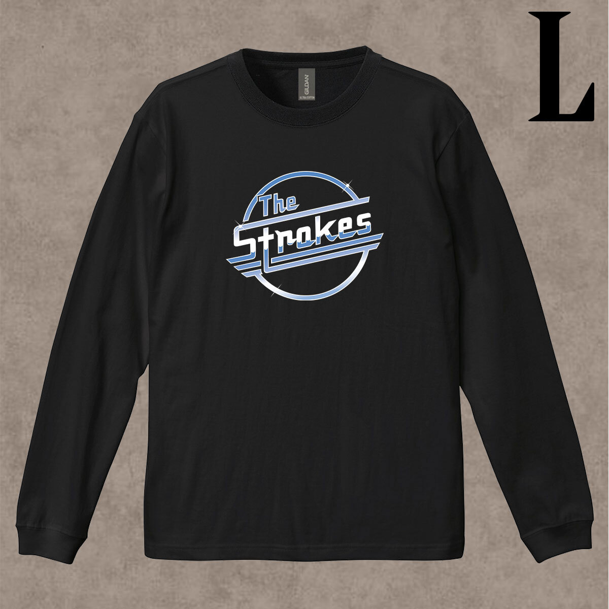 ザ・ストロークス The STROKES ロゴ イラスト イラスト プリント リブ付き 長袖 Tシャツ ロンT 6.0oz コットン100% ユニセックス L拍卖