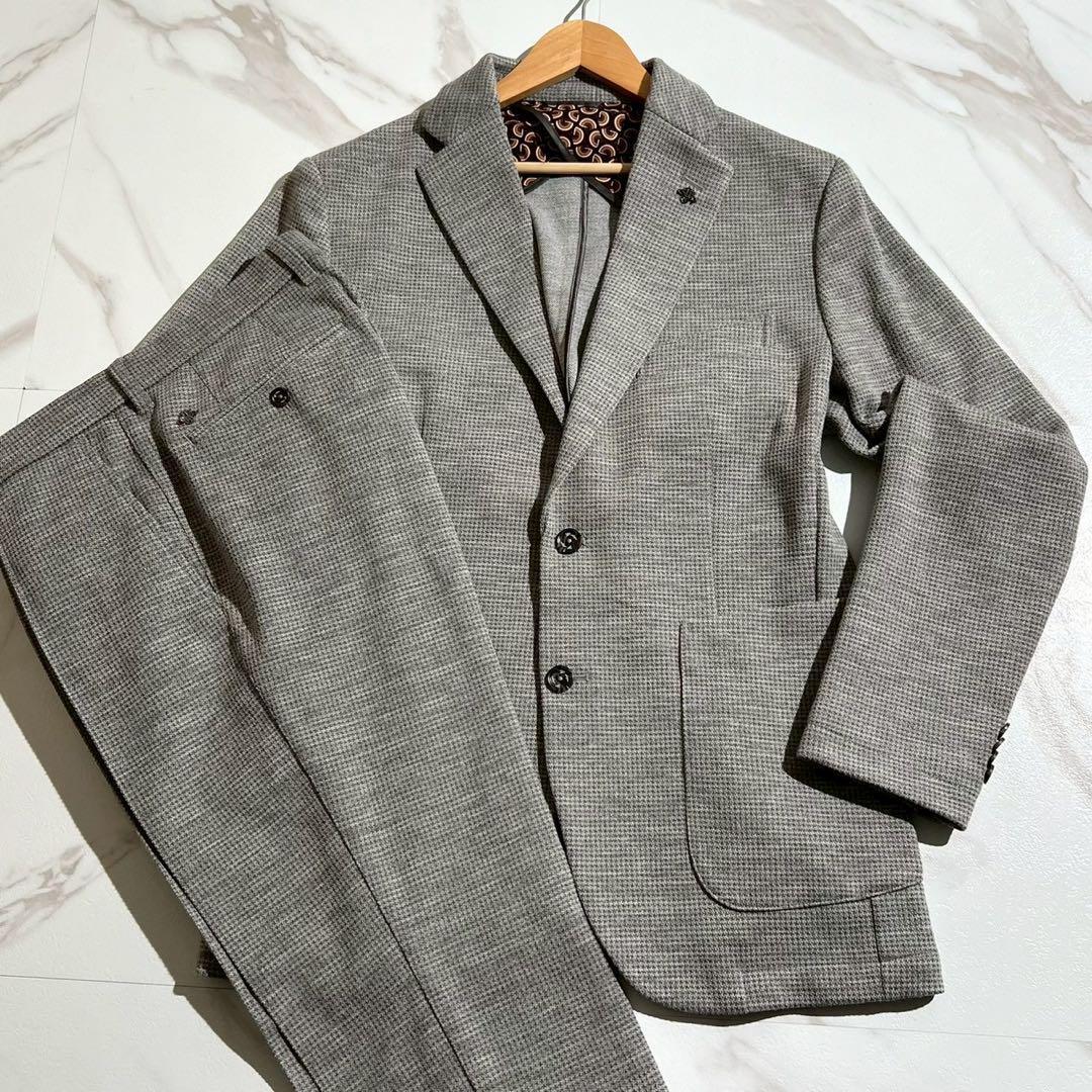 【未使用級/M】G-Stage ジーステージ スーツ セットアップ ジャケット パンツ ウール 蜂 ハチ ビー ストレッチ グレー系 48拍卖